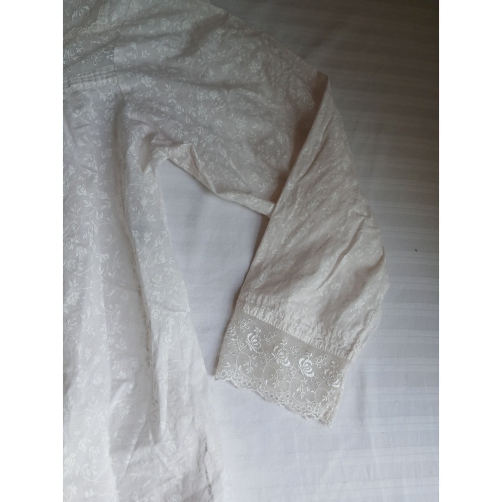 Eileen West Nightgown Medium Floral Lace Cottage Core Pockets Cotton House - Picture 5 of 16